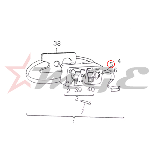 Vespa PX LML Star NV - Horn Switch Without Harness - Reference Part Number - #C-4709210