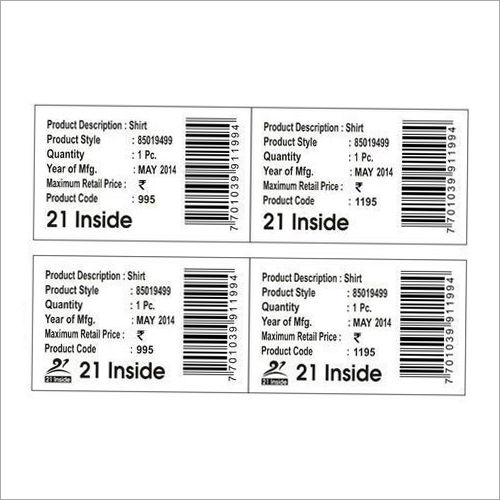 Printed Barcode Labels