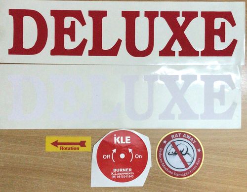 Paper Sticker - Vinyl Material, Custom Shape, Glossy Finish | Red Color, Permanent Adhesive, Multiple Quantities