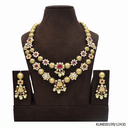 Kundan Necklace set 2 layer