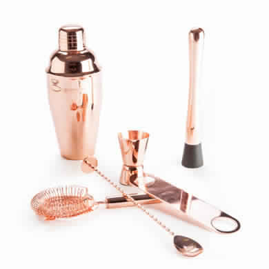 Shiny Polished Copper Bar Tool Set