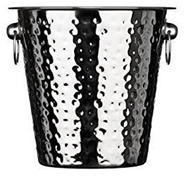 Silver Stainless Steel Hammered Bucket