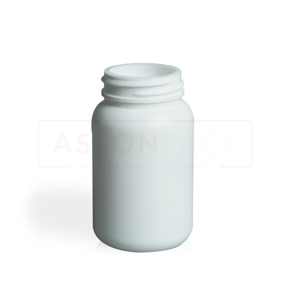 White HDPE Round Capsule Bottle - 85cc