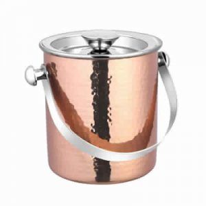 SS Copper Hammered Ice Bucket