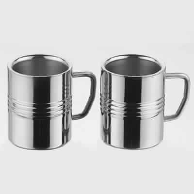 Round Shaped Stainless Steel Linear Coffee Mug