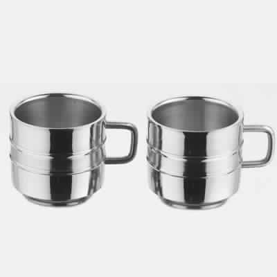 Stainless Steel Linear Coffee Mug