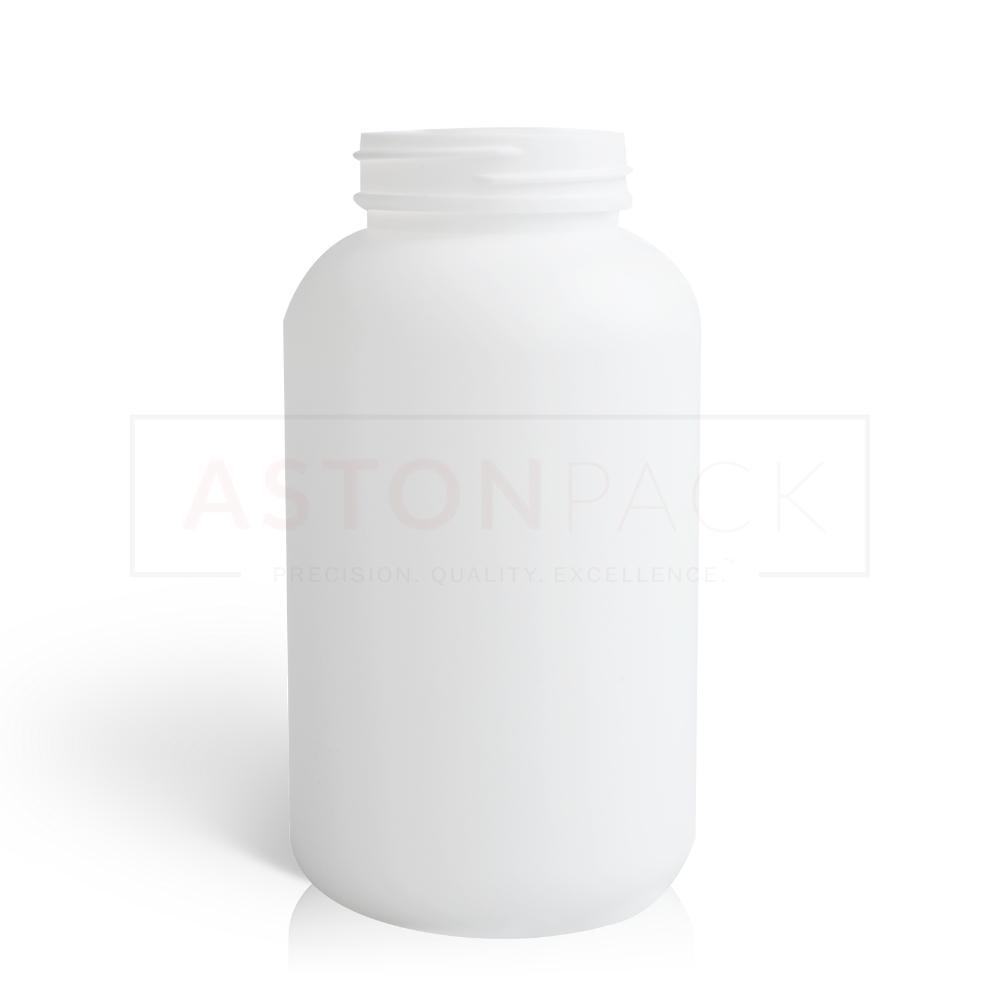 White HDPE Round Capsule Bottle - 300cc