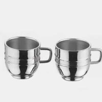 Stainless Steel Linear Tea / Coffee Mug