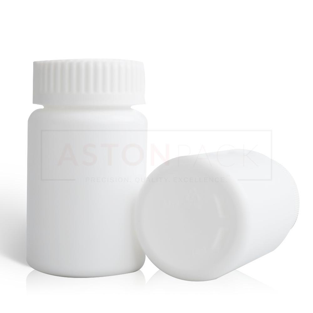 White HDPE Round Capsule Bottle - 100cc