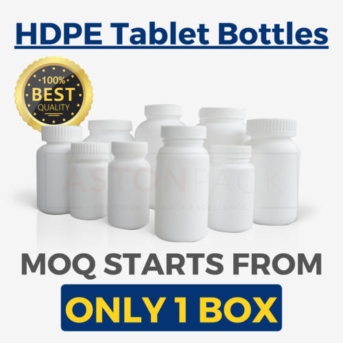 White HDPE Round Capsule Bottle (Pharma Grade)