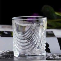Crystal wavy Design Glass Set of 6pcs