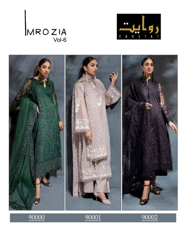 Rawayat Imrozia Vol-6 Faux Georgette With Embroidery Pakistani Suits Catalog