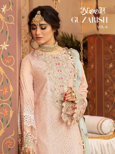 Noor Guzarish Vol-4 Georgette With Heavy Embroidery Pakistani Suits Catalog