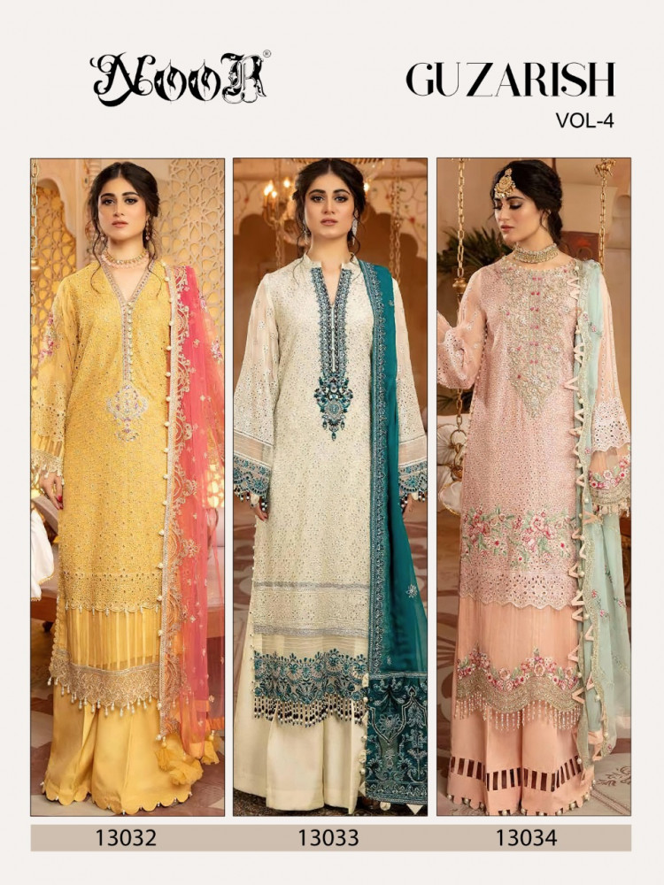 Noor Guzarish Vol-4 Georgette With Heavy Embroidery Pakistani Suits Catalog