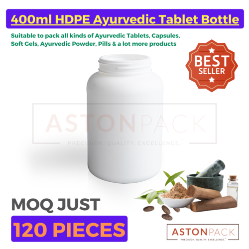 Plastic Ayurvedic Tablet & Capsule Packaging Bottl
