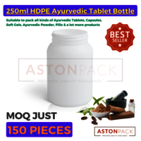 Plastic Ayurvedic Tablet & Capsule Packaging Bottles - 250 ml