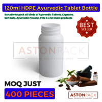 Plastic Ayurvedic Tablet & Capsule Packaging Bottles - 120 ml