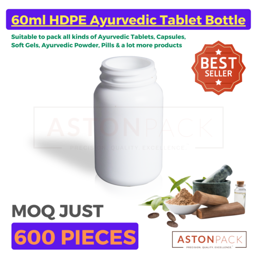 Plastic Ayurvedic Tablet & Capsule Packaging Bottl