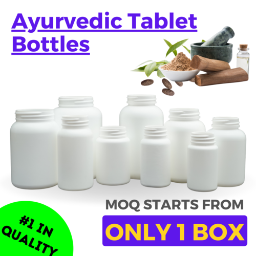 Plastic Ayurvedic Tablet & Capsule Packaging Bottles