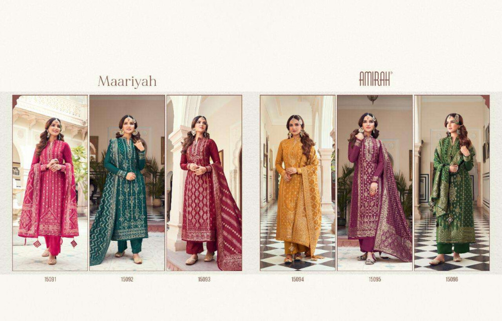 Amirah Maariyah Viscos Dola Jaquard Suits Catalog