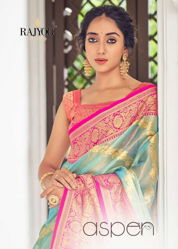Rajyog Aspen Soft Tissue With Banarasi Border Saree Catalog