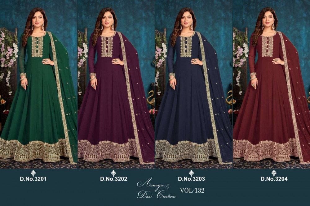 Aanaya Vol-132 Dani Creations Georgette Anarkali Salwar Suits Catalog