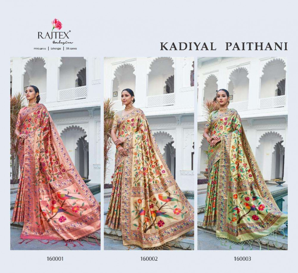 Rajtex Kadiyal Paithani Silk 160001-160003 Series Saree Catalog