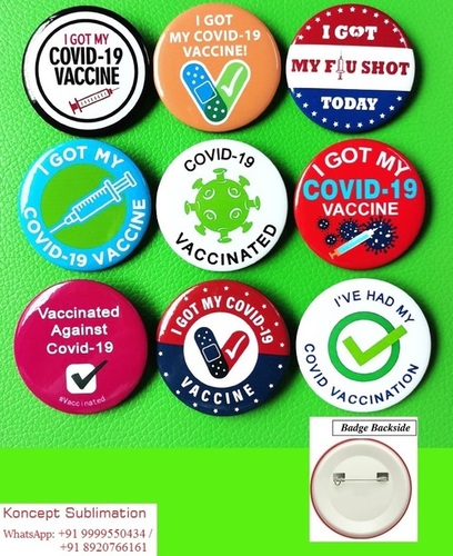 I M vaccinated Button Pin Badge