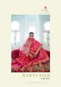 Rajtex Karni Silk 208001-208006 Series Handloom Weaving Saree Catalog