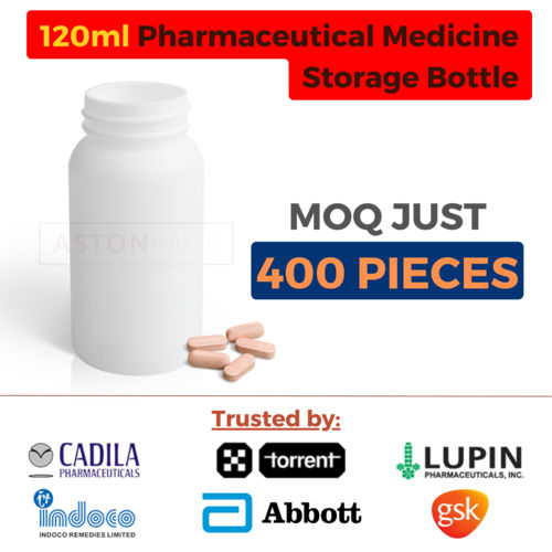 White Pharmaceutical Medicine Storage Bottles - 120 Ml