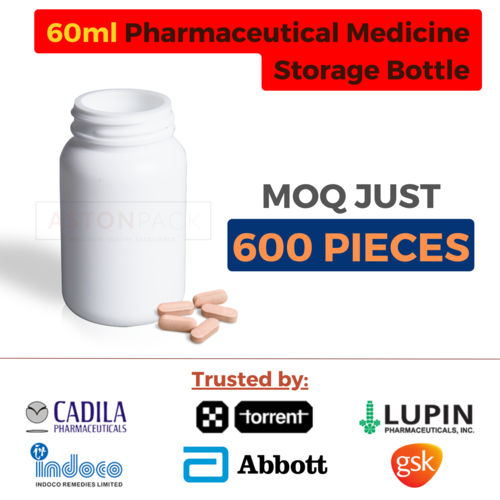 White Pharmaceutical Medicine Storage Bottles - 60 Ml