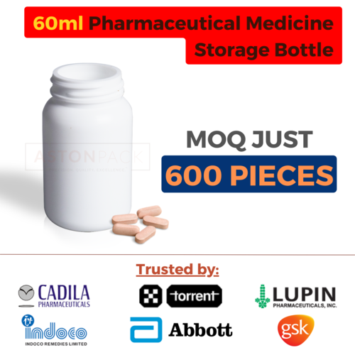 Pharmaceutical Medicine Storage Bottles - 60 ml