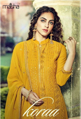 Maisha Koraa Georgette Beautiful Embroidery Work Salwar Suits Catalog