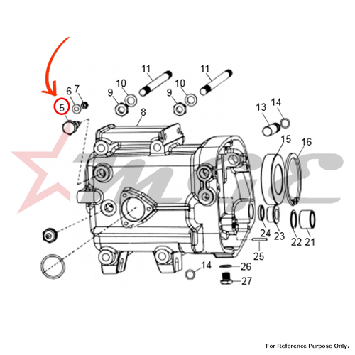 Bolt, Pawl For Gear Box Casing Royal Enfield - Reference Part Number - #550085/C