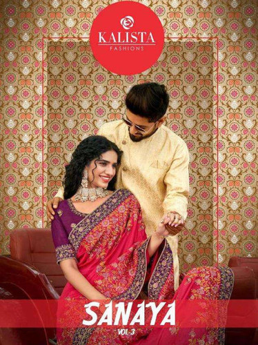 Kalista Sanaya Vol-3 Heavy Embroidery Vichitra Silk Saree Catalog