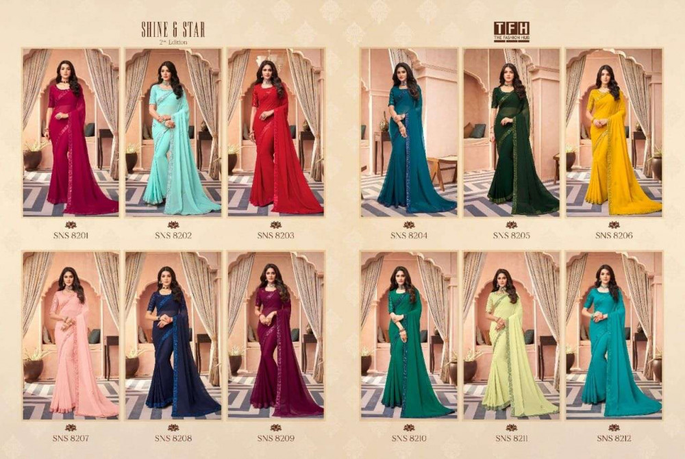 TFH Shine & Star 2nd Edition Smooth Georgette SAree Catalog