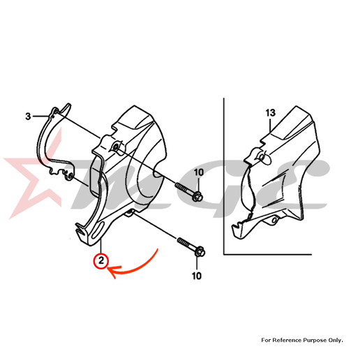 Cover Comp., L. RR. For Honda CBF125 - Reference Part Number - #11360-KTE-910, #11360-KTE-A00