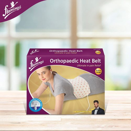 Flamingo Corded Electric Orthopedic Heat Belt for Pain Relief (Extra Large), White