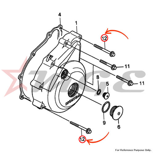 Bolt, Flange, 6x45 For Honda CBF125 - Reference Part Number - #96001-06045-00, #90015-KWF-940
