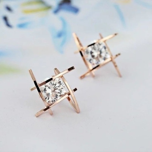 Real Solitaire stud Earrings