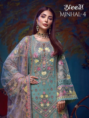 Noor Minhal Vol-4 Georgette Pakistani Heavy Work Suits Catalog