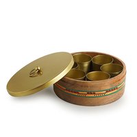 Brass & Wooden Spice Box