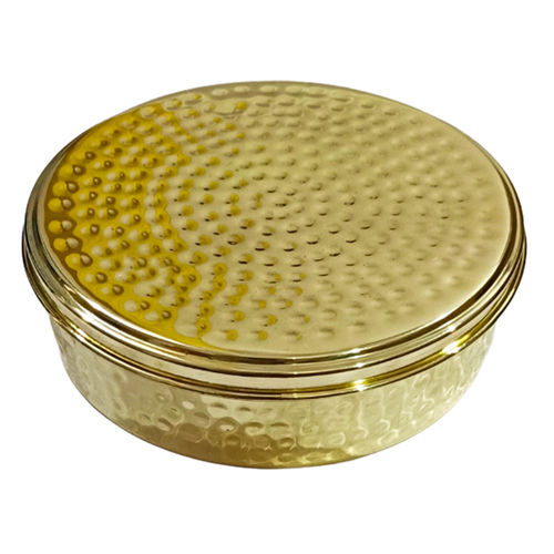 Brass Hammered Spice Box