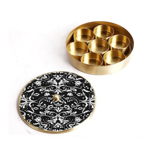 Brass Printed Spice Box