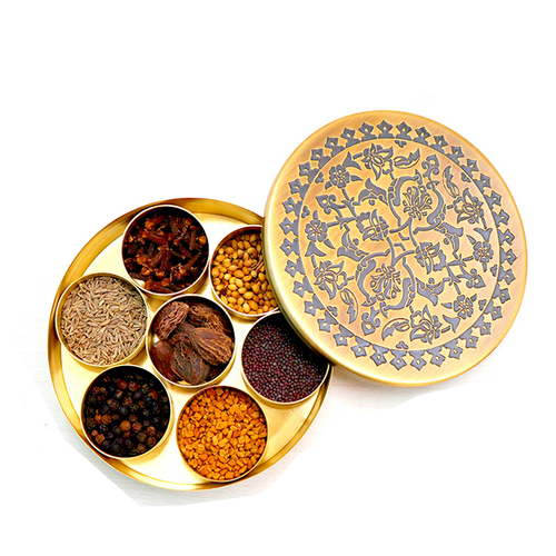 Brass Glossy Spice Box