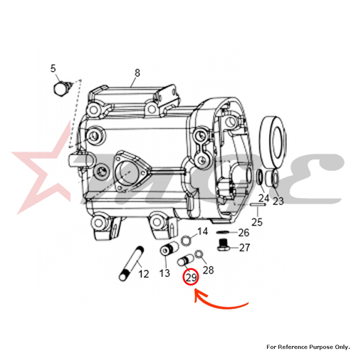 Pin, Pivot For Gear Box Casing Royal Enfield - Reference Part Number - #550222/A