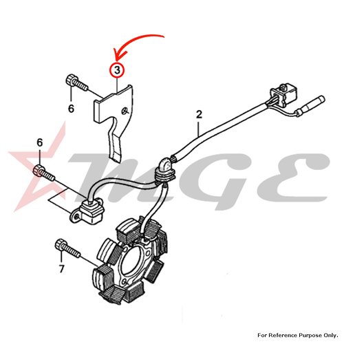 Clamper, A.C. Generator Cord For Honda CBF125 - Reference Part Number - #32111-KSP-910