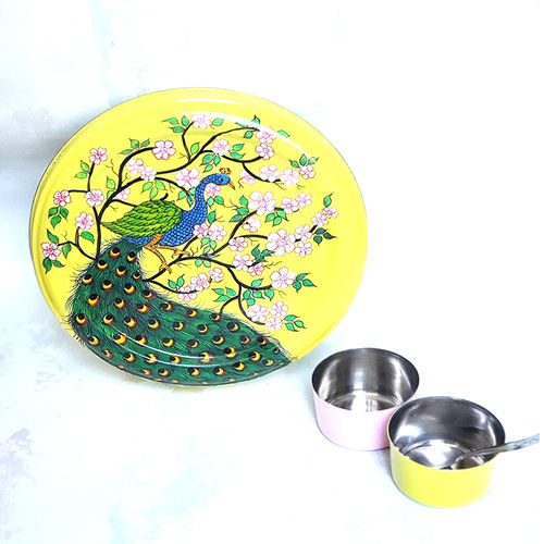 Peacock Print Spice Box