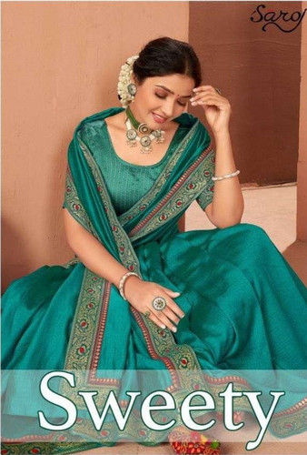 Saroj Sweety Vichitra Silk With Fancy Border Saree Catalog