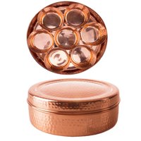 Copper Hammered Steel Spice Box